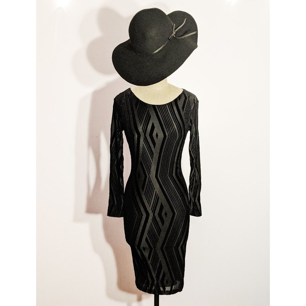 NWOT Black Velvet burnout dress